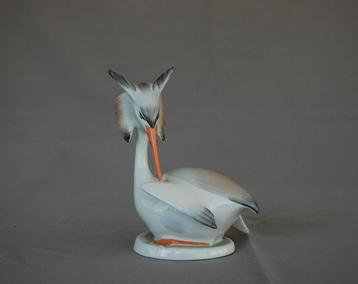 Vogel Fuut Porselein Hand geschilderd Vintage 70's Porselein beschikbaar voor biedingen