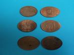 Koperen Pressed Penny Automaten Muntjes.=5cent. 6 stuks., Verzenden, Overige materialen, Nederland