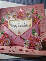 Diamond painting kaart happy birthday bloemen, Ophalen of Verzenden, Nieuw, Overige thema's
