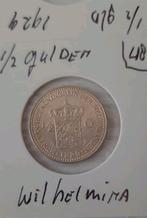 HALVE GULDEN 1929 A KAVEL NR 48, Postzegels en Munten, Munten | Nederland, ½ gulden, Verzenden, Zilver, Koningin Wilhelmina