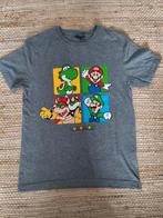 Super Mario grijs jongens shirt met print, Kinderen en Baby's, Kinderkleding | Maat 134, Super Mario, Gebruikt, Ophalen of Verzenden