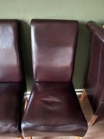 leren stoelen - kunnen nog prima mee!, Huis en Inrichting, Stoelen, Ophalen, Gebruikt, Bruin, Leer