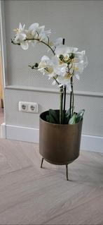 intratuin metaal/koper look bloempot met kunst lelie plant, Ophalen, Zo goed als nieuw