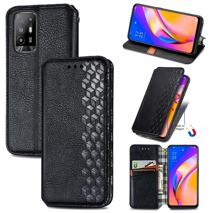 Luxe PU Lederen Wallet Case Set voor OPPO A94 5G _ Zwart, Telecommunicatie, Mobiele telefoons | Hoesjes en Frontjes | Overige merken