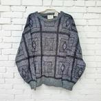 Vintage Trui Maat S Grijs Paars Gebreid Retro Unisex, Gioni, Verzenden, Vintage, Zo goed als nieuw
