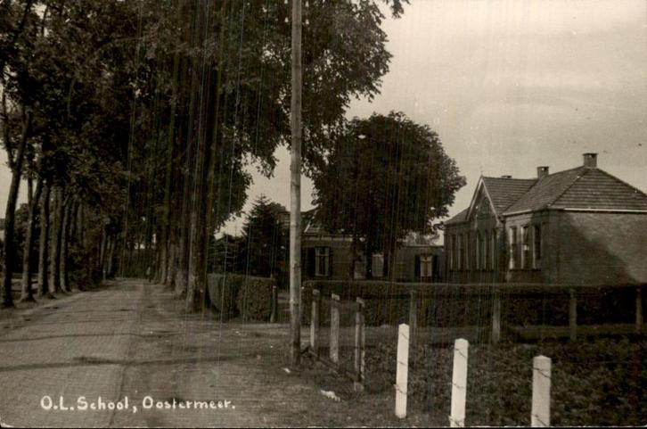 Oostermeer - School - Fotokaart, Verzamelen, Ansichtkaarten | Nederland, Gelopen, Friesland, 1920 tot 1940, Ophalen of Verzenden