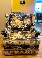 Vintage kraanvogel fauteuil stoel boho bohemian, Huis en Inrichting, Fauteuils, Ophalen, Gebruikt, 75 tot 100 cm, Stof