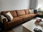 Large Sofa. Zitbank, 3 seat brown Cognac Eco-Leather., Ophalen, Zo goed als nieuw, Leer