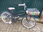 meisjesfiets 22 inch met krat en bloemen, Ophalen, Gebruikt, 22 inch, Onbekend
