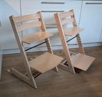 Twee Tripp Trapp stoelen white wash, licht eiken., Ophalen of Verzenden, Gebruikt, Meegroeistoel