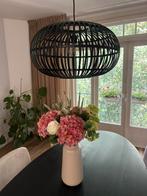 Hanglamp Indy bamboe zwart Ø55 cm, Ophalen of Verzenden, Zo goed als nieuw, Zwart, Rond