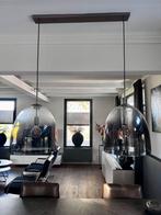 Hanglamp rookglas en rvs, Huis en Inrichting, Lampen | Hanglampen, Ophalen, Zo goed als nieuw, Minder dan 50 cm