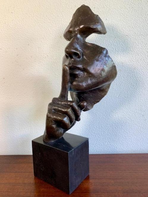 Bronzen Beeld Stilte Silence Salvador Dali Gesigneerd Nummer, Antiek en Kunst, Kunst | Beelden en Houtsnijwerken, Ophalen of Verzenden
