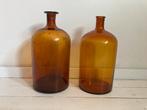 Antieke Apothekersflessen Amber Glas - Set van 2, Antiek en Kunst, Ophalen