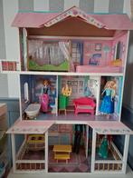 Barbiehuis met houten meubels, Ophalen, Gebruikt, Poppenhuis