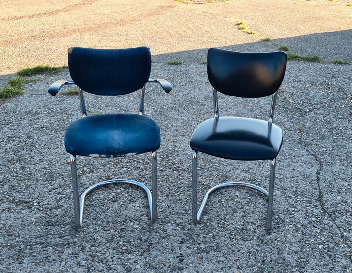 2x Gispen de Wit stoelen, Huis en Inrichting, Stoelen, Gebruikt, Twee, Wit, Ophalen