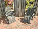 Twee dezelfde verstelbare tuinstoelen, Tuin en Terras, Tuinstoelen, Ophalen, Gebruikt