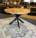 Eettafel mango rond 110cm + spinpoot Direct/leverbaar E-1944