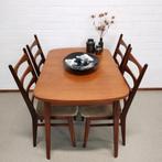 Vier vintage stoelen ladderstoelen chairs eetkamerstoelen, Ophalen, Gebruikt, Stof, Vier