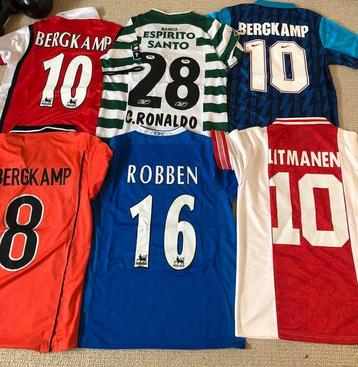 Retro voetbalshirts Chelsea Ajax Arsenal Sporting lissabon beschikbaar voor biedingen
