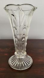 Antiek glazen vaasje hoogte 14 cm x 7 cm, Ophalen of Verzenden