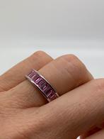 K783 Prachtige zilveren ring roze steen maat 17, Sieraden, Tassen en Uiterlijk, Ringen, 17 tot 18, Ophalen of Verzenden, Dame