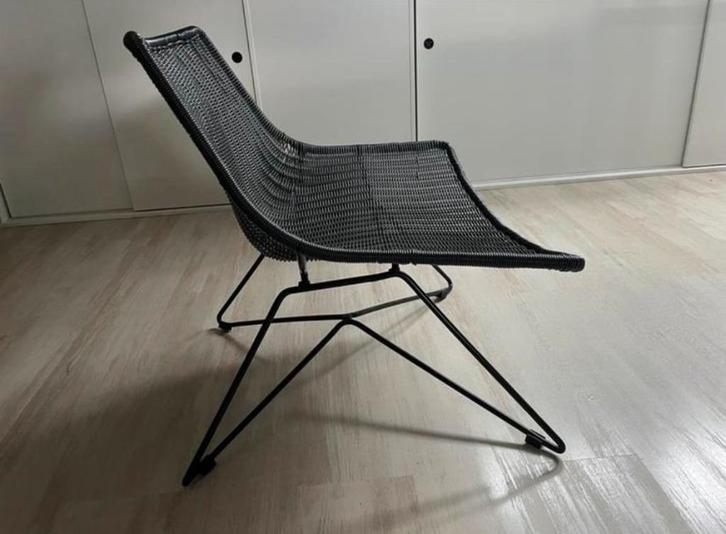 Relax / Vlinder stoel - zwart, Huis en Inrichting, Stoelen, Zo goed als nieuw, Eén, Kunststof, Metaal, Riet of Rotan, Zwart, Ophalen