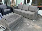 Loungebank 3p en salontafel canadian met life kussenset, Gebruikt, 3 zitplaatsen, Ophalen of Verzenden, Loungeset