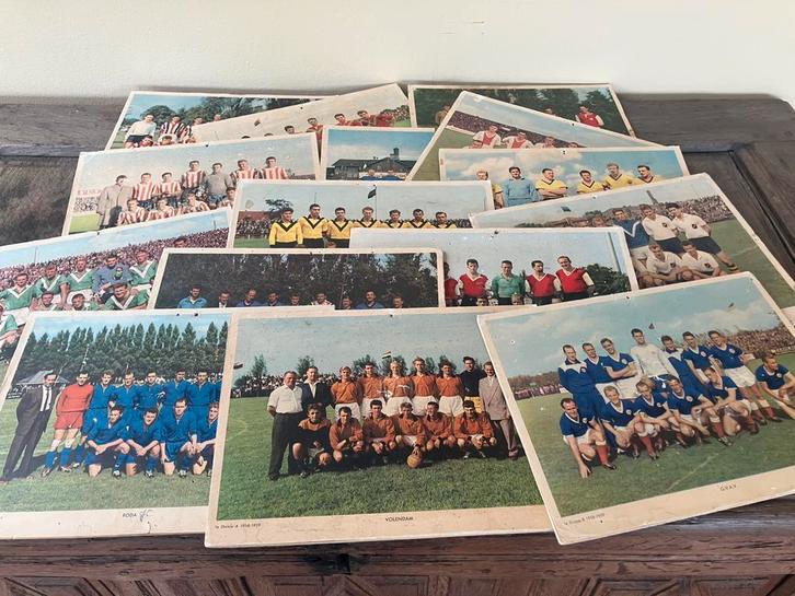 Vijftien elftalplaten Esso, 1958, Antiek en Kunst, Curiosa en Brocante, Ophalen of Verzenden