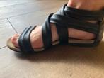 Manfield soepele leren sandalen, zwart, 39, Zwart, Manfield, Gedragen, Sandalen of Muiltjes