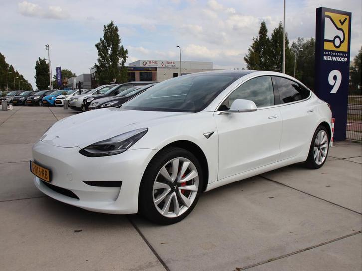 Tesla Model 3 Performance Plus 60 kWh Leder, Pano, 19 INCH,, Auto's, Tesla, Bedrijf, Te koop, Model 3, ABS, Achteruitrijcamera