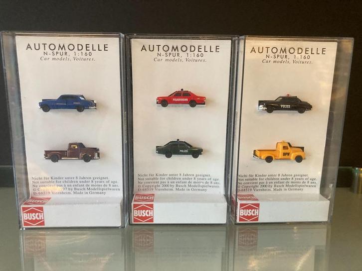 BUSCH automodellen, met OVP, Hobby en Vrije tijd, Modeltreinen | N-Spoor, Zo goed als nieuw, Wagon, Gelijkstroom, Overige merken