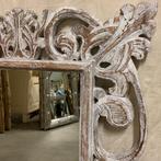 Barokspiegel – Houten lijst wit - 80 x 60 cm – TTM Wonen, Antiek en Kunst, Antiek | Spiegels, 50 tot 100 cm, Minder dan 100 cm