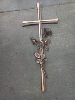 bronzen grafornament/ grafkruis met rozen, Ophalen of Verzenden, Gebruikt