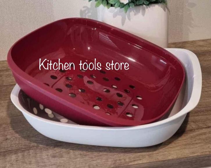 Tupperware allegra multischaal vergiet zeef dubbele schaal, Huis en Inrichting, Keuken | Tupperware, Nieuw, Overige typen, Wit