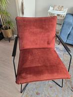 Roestkleurige Velvet Fauteuil - Onderhoudsvriendelijk!, Huis en Inrichting, Fauteuils, 75 tot 100 cm, Ophalen of Verzenden, Zo goed als nieuw