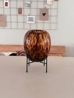 Vaas Leopard patroon bruin, Huis en Inrichting, Woonaccessoires | Vazen, Ophalen, Overige kleuren, Minder dan 50 cm, Glas