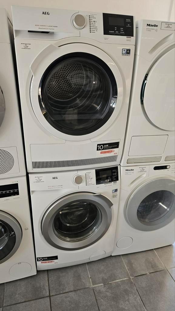 Prachtige AEG setje Wasmachine/Warmtepomp Droger 9KG, Witgoed en Apparatuur, Wasmachines, Zo goed als nieuw, Voorlader, 8 tot 10 kg