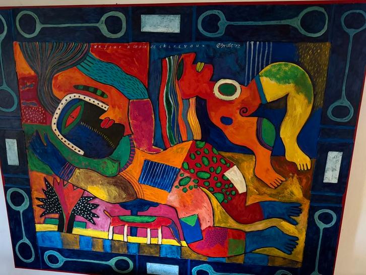 Clemens Briels; Un jour a croix de chenevaux groot werk, Antiek en Kunst, Kunst | Schilderijen | Modern, Ophalen of Verzenden