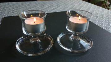 Leerdam glas waxinelichthouders vintage jaren '50 beschikbaar voor biedingen