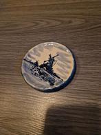 Delfts Blauw Miniatuur Wandbordje Windmolen, Ophalen