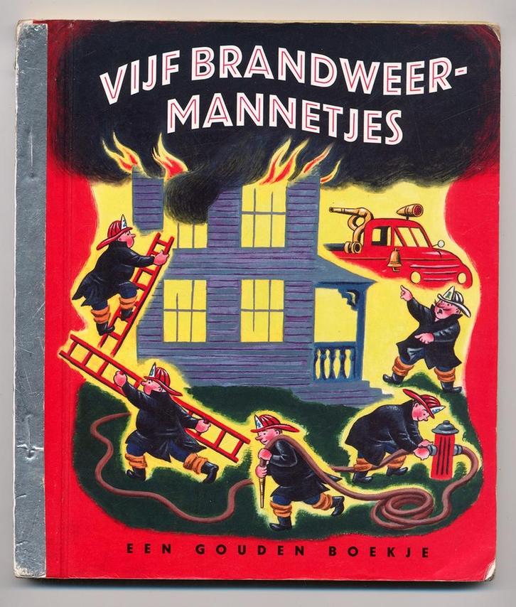 Gouden boekje - Vijf brandweermannetjes - brandweer Schmidt, Boeken, Kinderboeken | Kleuters, Gelezen, Fictie algemeen, 4 jaar