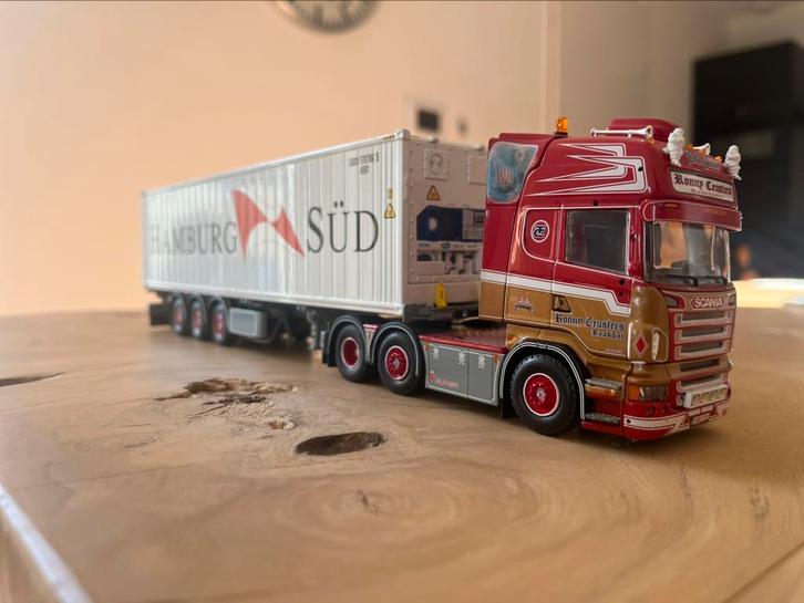 Tekno Scania RONNY CEUSTERS D-Tec 40ft. container, Hobby en Vrije tijd, Modelauto's | 1:50, Zo goed als nieuw, Bus of Vrachtwagen