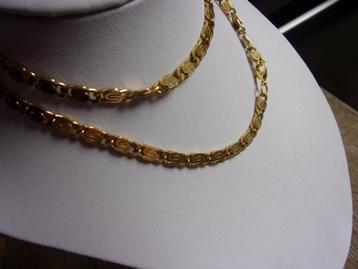 UNISEX GOUD VERGULDE SCROLL SCHAKEL KETTING/60,5CM L/5MM BR beschikbaar voor biedingen