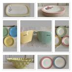 Brocante borden - soepkoppen - schaaltje / pastel, Ophalen of Verzenden