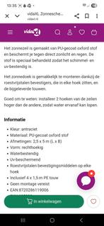 Schaduwdoeken nieuw! Antraciet, Tuin en Terras, Ophalen, Nieuw