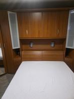 Kast met 2-persoonsbed (compleet), Huis en Inrichting, Ophalen, Gebruikt, Bruin, Tweepersoons