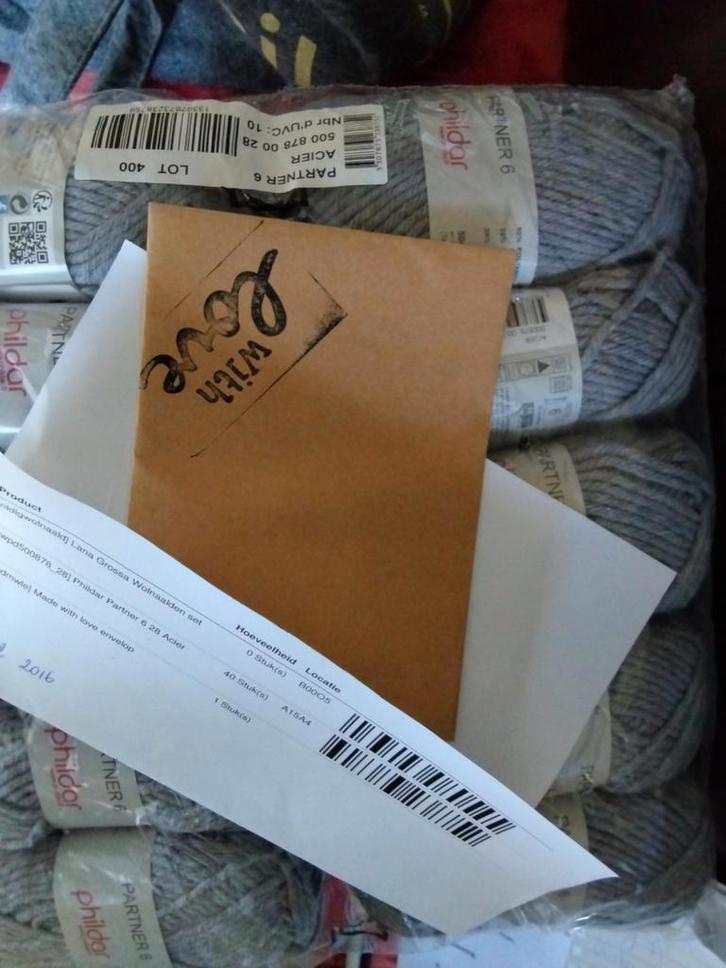 Grijze Phildar Partner 6 Wol - 40 Bollen woondekencal 2016, Hobby en Vrije tijd, Breien en Haken, Nieuw, Breien of Haken, Wol of Garen