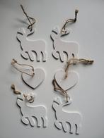 6 nieuwe witte houten hangertjes voor in de kerstboom, Diversen, Kerst, Ophalen of Verzenden, Nieuw