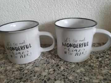2 x NIEUWE mok - it's the most Wonderfull time of the year beschikbaar voor biedingen